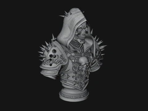 Hooded Skeleton Reaper Bust Statue Design 13 - 3D Print Model 3D Print Model