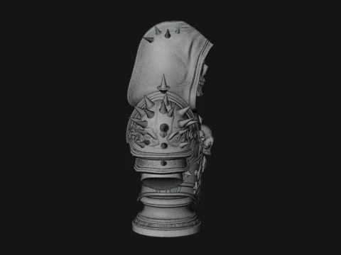 Hooded Skeleton Reaper Bust Statue Design 13 - 3D Print Model 3D Print Model