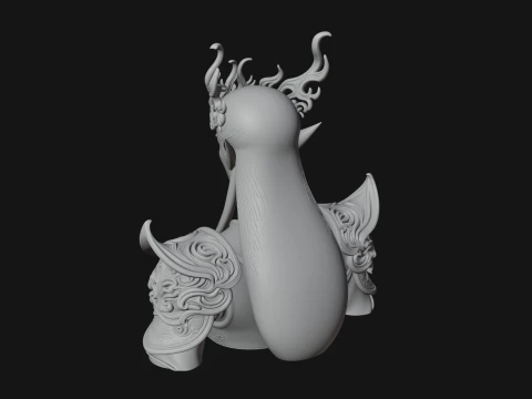 Horned Elf Lord Bust Statue Design 7 - 3D Print Model 3D Print Model
