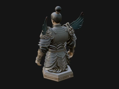 Winged Chinese Guardian Statue Design 1 - 3D Print Model 3D Print Model