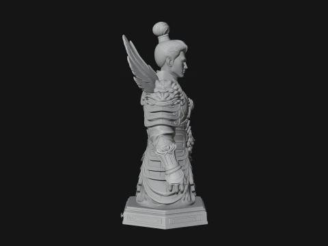 Winged Chinese Guardian Statue Design 1 - 3D Print Model 3D Print Model