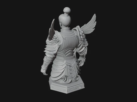 Winged Chinese Guardian Statue Design 1 - 3D Print Model 3D Print Model