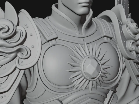 Winged Chinese Guardian Statue Design 1 - 3D Print Model 3D Print Model