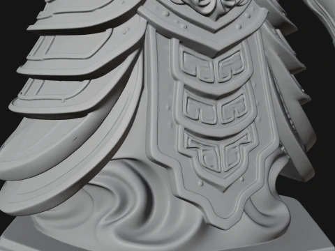 Winged Chinese Guardian Statue Design 1 - 3D Print Model 3D Print Model