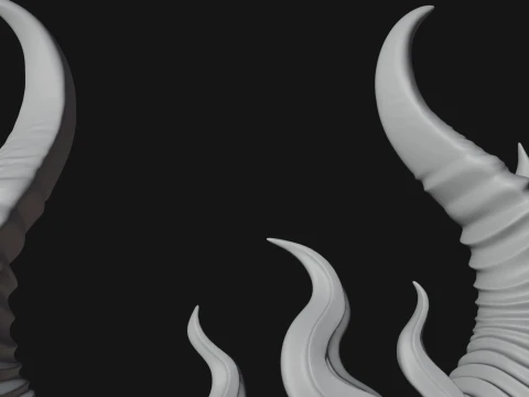 Horned Dragon Demon Bust Statue Design 5 - 3D Print Model 3D Print Model