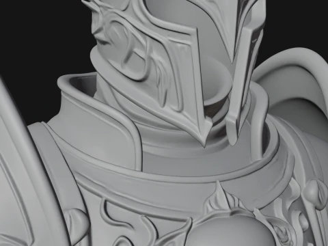Horned Armor Display Bust Statue Design 4 - 3D Print Model 3D Print Model