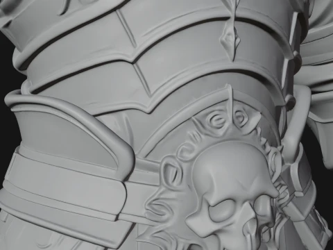 Horned Armor Display Bust Statue Design 4 - 3D Print Model 3D Print Model