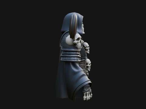 Hooded Skeleton Reaper Bust Statue Design 14 - 3D Print Model 3D Print Model