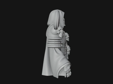 Hooded Skeleton Reaper Bust Statue Design 14 - 3D Print Model 3D Print Model