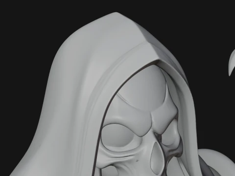 Hooded Skeleton Reaper Bust Statue Design 14 - 3D Print Model 3D Print Model