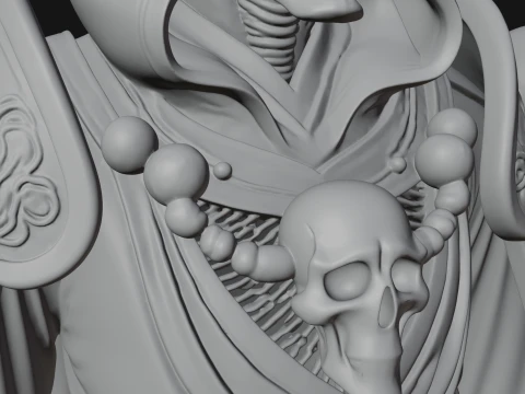 Hooded Skeleton Reaper Bust Statue Design 14 - 3D Print Model 3D Print Model