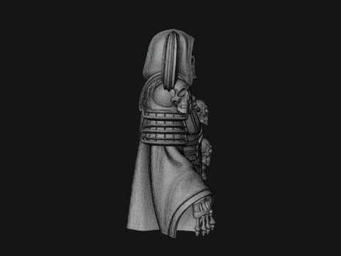 Hooded Skeleton Reaper Bust Statue Design 14 - 3D Print Model 3D Print Model