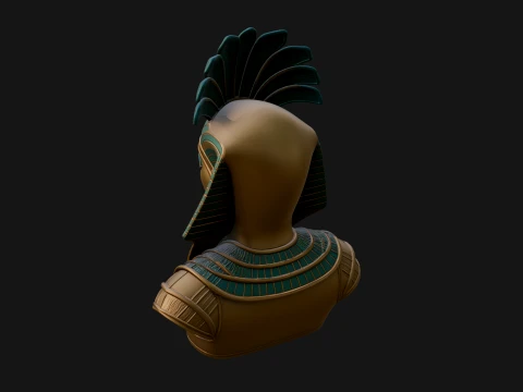 Pharaoh Nemes Bust Statue Design 9 - 3D Print Model 3D Print Model