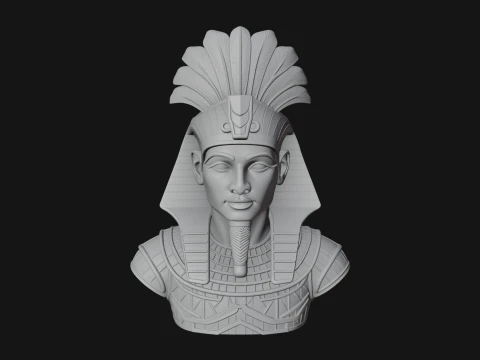 Pharaoh Nemes Bust Statue Design 9 - 3D Print Model 3D Print Model