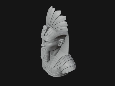 Pharaoh Nemes Bust Statue Design 9 - 3D Print Model 3D Print Model