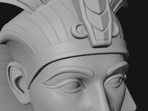 Pharaoh Nemes Bust Statue Design 9 - 3D Print Model 3D Print Model