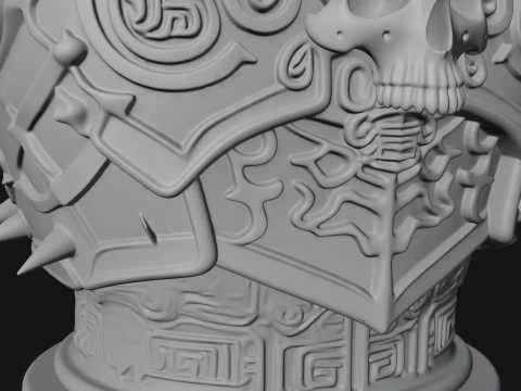 Horned Dragon Demon Bust Statue Design 6 - 3D Print Model 3D Print Model