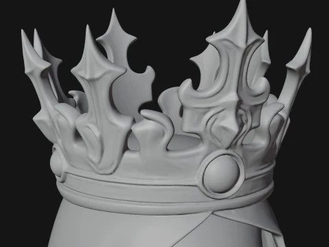 Crowned Skeleton King Bust Statue Design 12 - 3D Print Model 3D Print Model