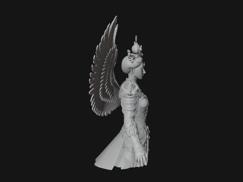 Winged Angel Warrior Bust Statue Design 7 - 3D Print Model 3D Print Model