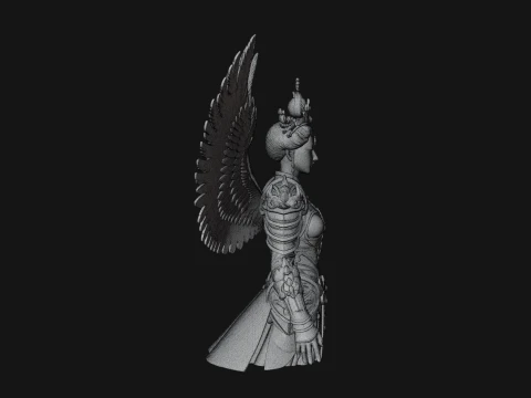 Winged Angel Warrior Bust Statue Design 7 - 3D Print Model 3D Print Model