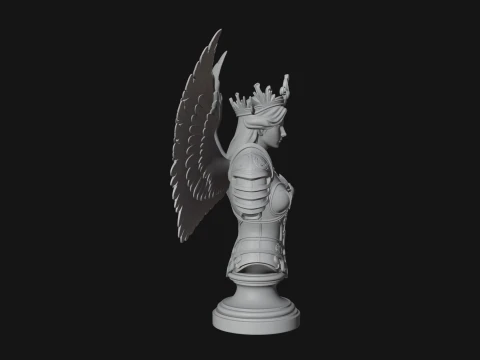 Winged Angel Warrior Bust Statue Design 8 - 3D Print Model 3D Print Model
