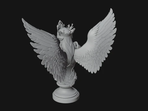 Winged Angel Warrior Bust Statue Design 8 - 3D Print Model 3D Print Model