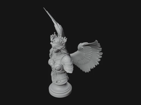 Winged Angel Warrior Bust Statue Design 8 - 3D Print Model 3D Print Model