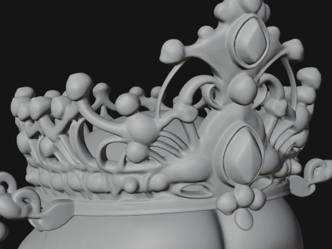 Crowned Chinese Woman Bust Statue Design 4 - 3D Print Model 3D Print Model