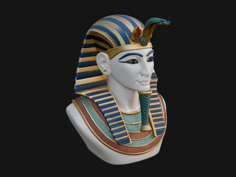 Pharaoh Nemes Bust Statue Design 10 - 3D Print Model 3D Print Model