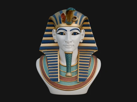 Pharaoh Nemes Bust Statue Design 10 - 3D Print Model 3D Print Model