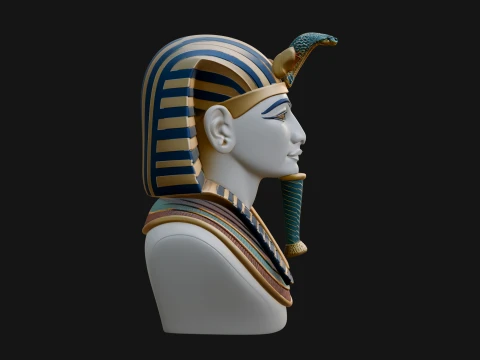 Pharaoh Nemes Bust Statue Design 10 - 3D Print Model 3D Print Model
