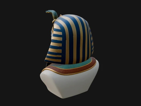 Pharaoh Nemes Bust Statue Design 10 - 3D Print Model 3D Print Model
