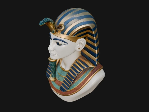Pharaoh Nemes Bust Statue Design 10 - 3D Print Model 3D Print Model