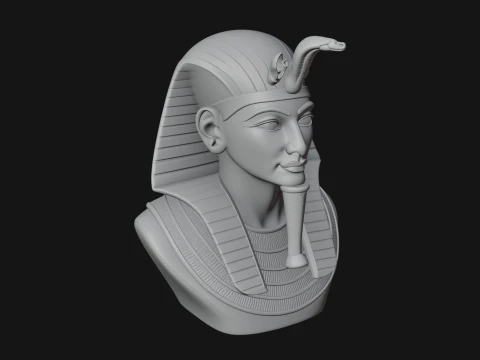Pharaoh Nemes Bust Statue Design 10 - 3D Print Model 3D Print Model
