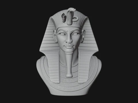 Pharaoh Nemes Bust Statue Design 10 - 3D Print Model 3D Print Model