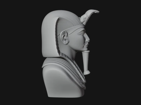 Pharaoh Nemes Bust Statue Design 10 - 3D Print Model 3D Print Model