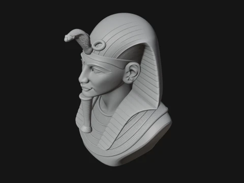 Pharaoh Nemes Bust Statue Design 10 - 3D Print Model 3D Print Model