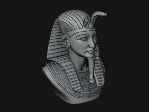 Pharaoh Nemes Bust Statue Design 10 - 3D Print Model 3D Print Model