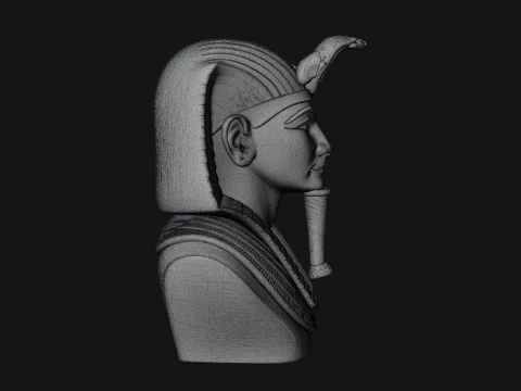 Pharaoh Nemes Bust Statue Design 10 - 3D Print Model 3D Print Model