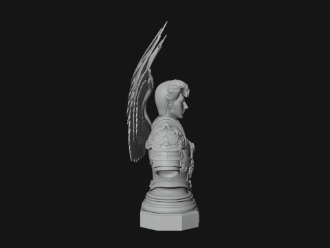 Winged Angel Man Bust Statue Design 4 - 3D Print Model 3D Print Model