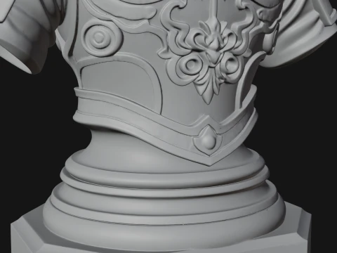 Winged Angel Man Bust Statue Design 4 - 3D Print Model 3D Print Model