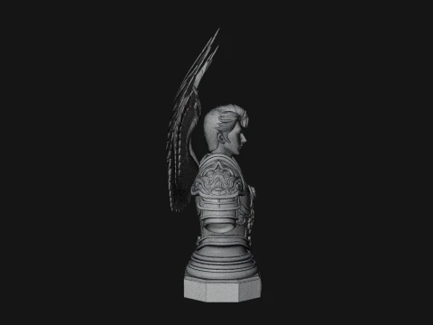 Winged Angel Man Bust Statue Design 4 - 3D Print Model 3D Print Model