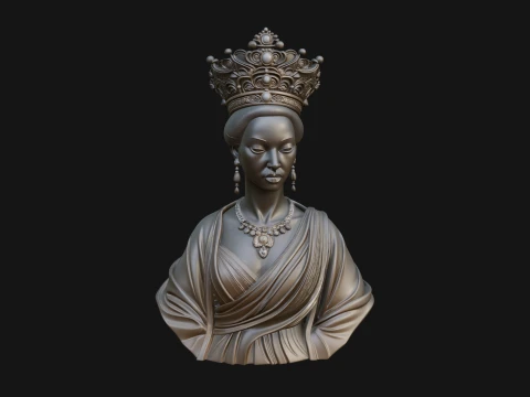 African Queen Bust Statue Design 10 - 3D Print Model 3D Print Model