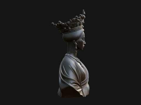 African Queen Bust Statue Design 10 - 3D Print Model 3D Print Model