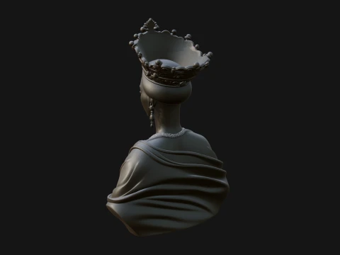 African Queen Bust Statue Design 10 - 3D Print Model 3D Print Model