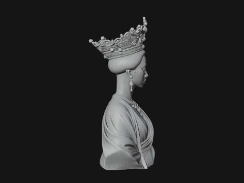 African Queen Bust Statue Design 10 - 3D Print Model 3D Print Model