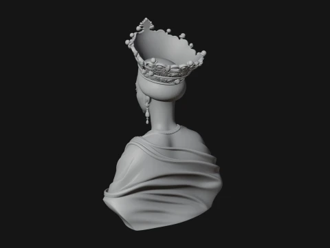 African Queen Bust Statue Design 10 - 3D Print Model 3D Print Model