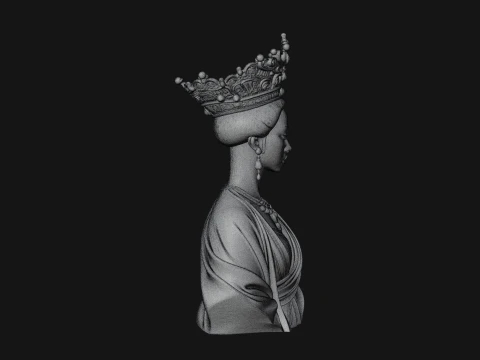 African Queen Bust Statue Design 10 - 3D Print Model 3D Print Model