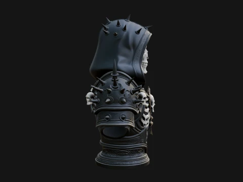 Hooded Skeleton Reaper Bust Statue Design 15 - 3D Print Model 3D Print Model