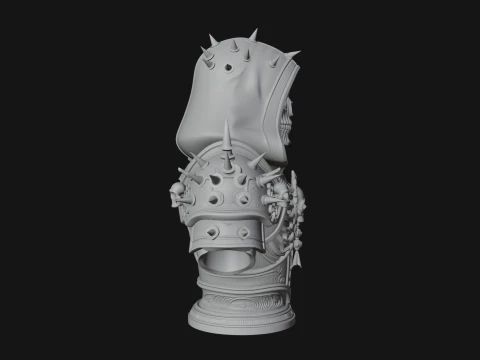 Hooded Skeleton Reaper Bust Statue Design 15 - 3D Print Model 3D Print Model